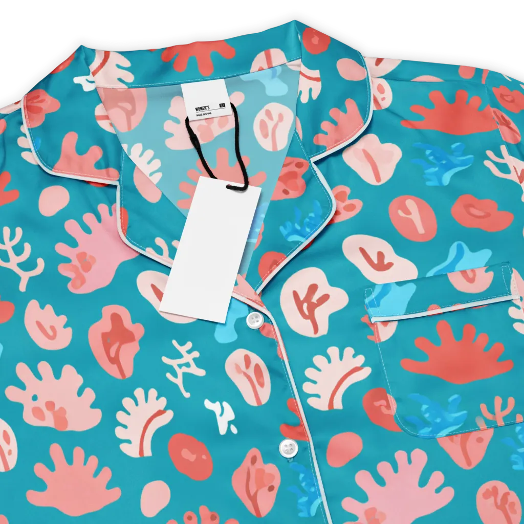 Teal Tidepool on Women's Short Sleeve Pajama Top — Product details