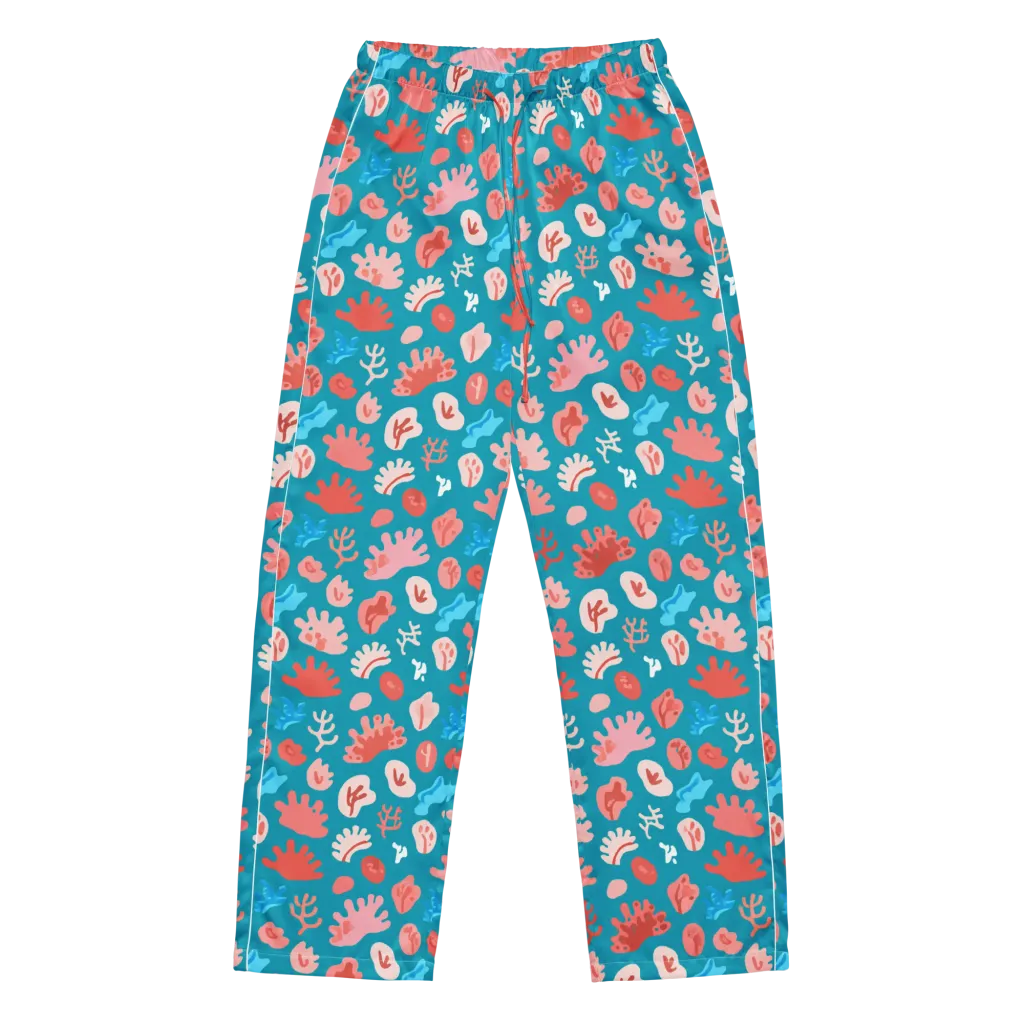 Teal Tidepool on Women's Pajama Pants — Front