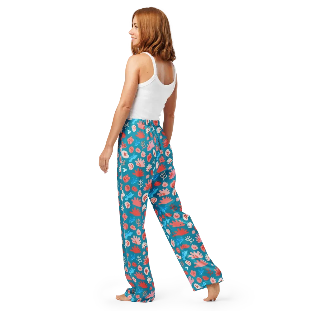 Teal Tidepool on Women's Pajama Pants — Back