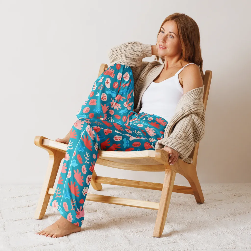 Teal Tidepool on Women's Pajama Pants — Front