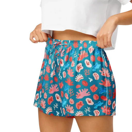 Teal Tidepool on a Women's Pajama Shorts