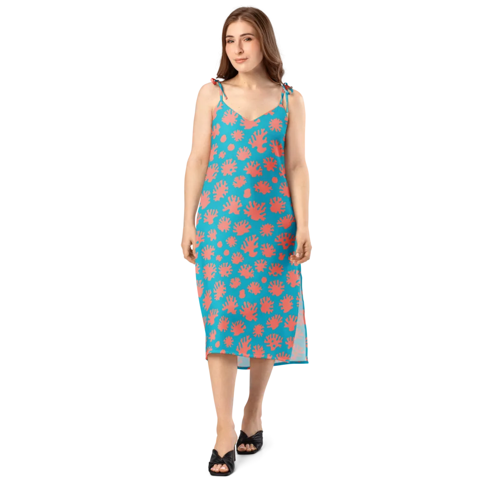 Coral Pop on Slip Dress — Front