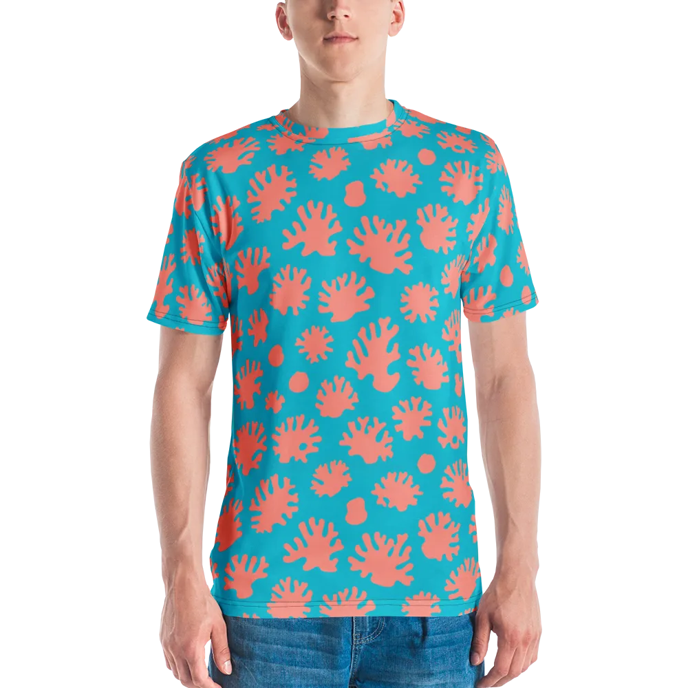 Coral Pop on Men's Crew Neck T-Shirt — Front