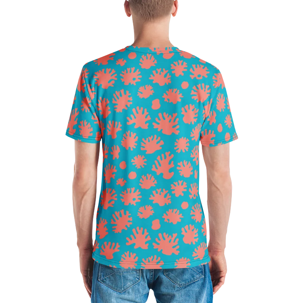 Coral Pop on Men's Crew Neck T-Shirt — Back