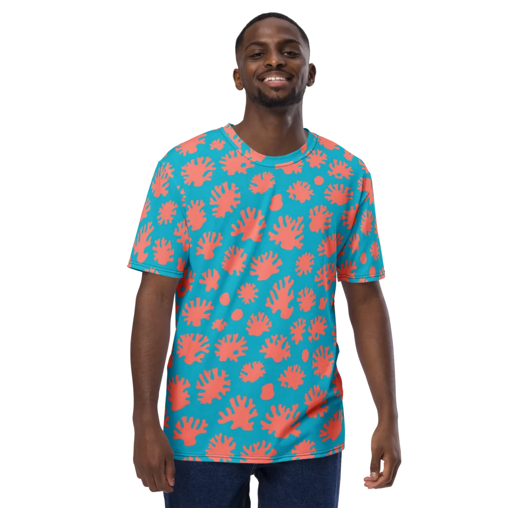 Coral Pop on Men's Crew Neck T-Shirt — Front