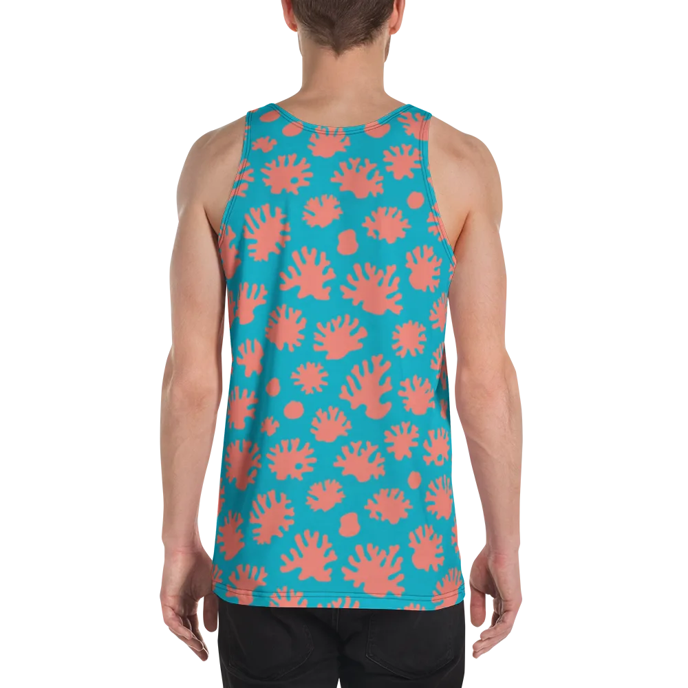 Coral Pop on Men's Tank Top — Back