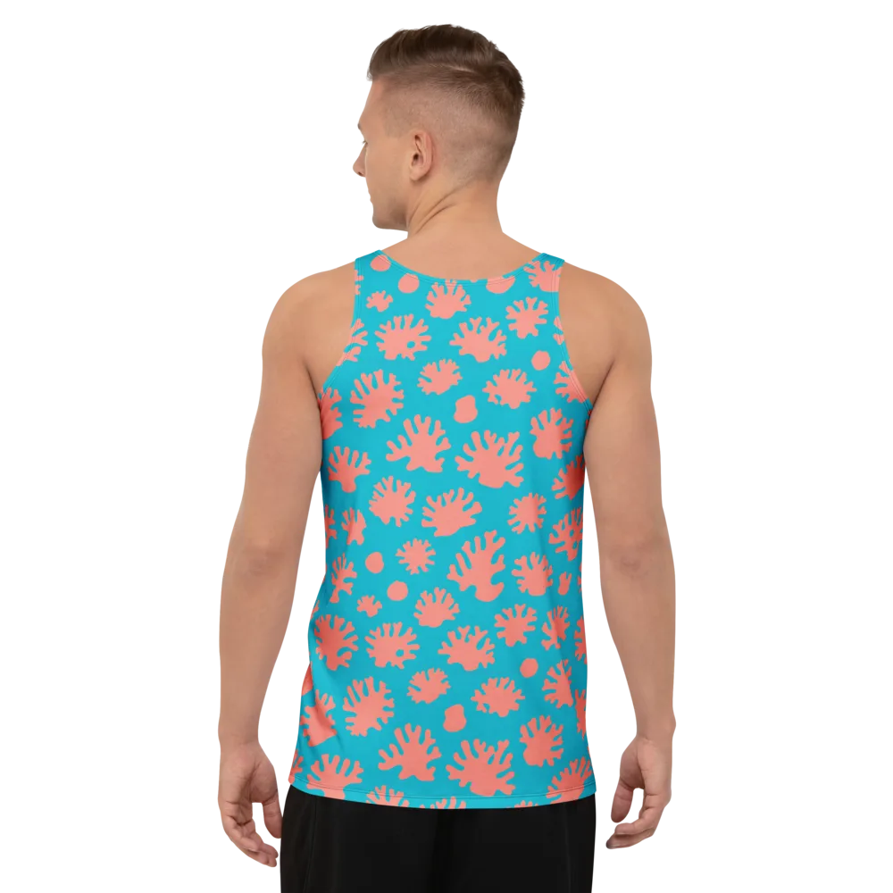 Coral Pop on Men's Tank Top — Back