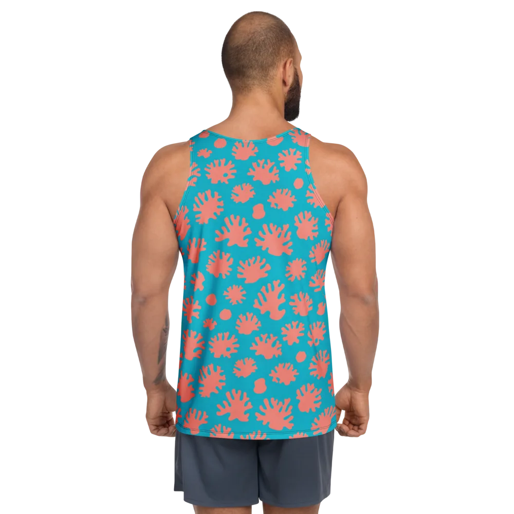 Coral Pop on Men's Tank Top — Back