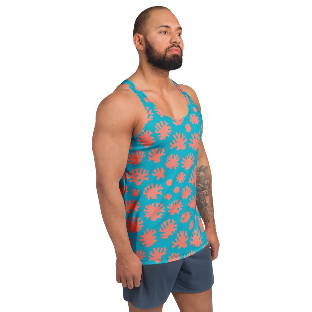 Coral Pop on Men's Tank Top — Right Front
