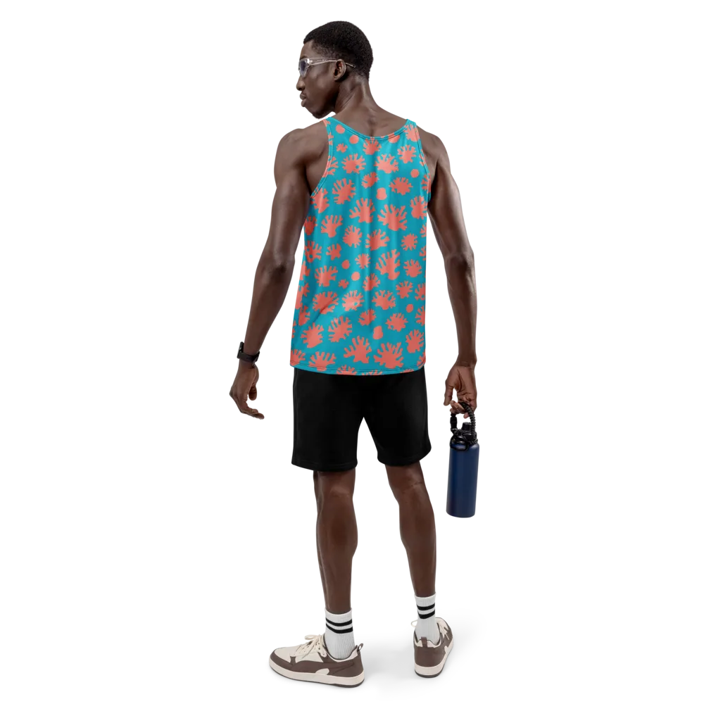 Coral Pop on Men's Tank Top — Back
