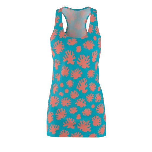 Coral Pop on a Racerback Dress