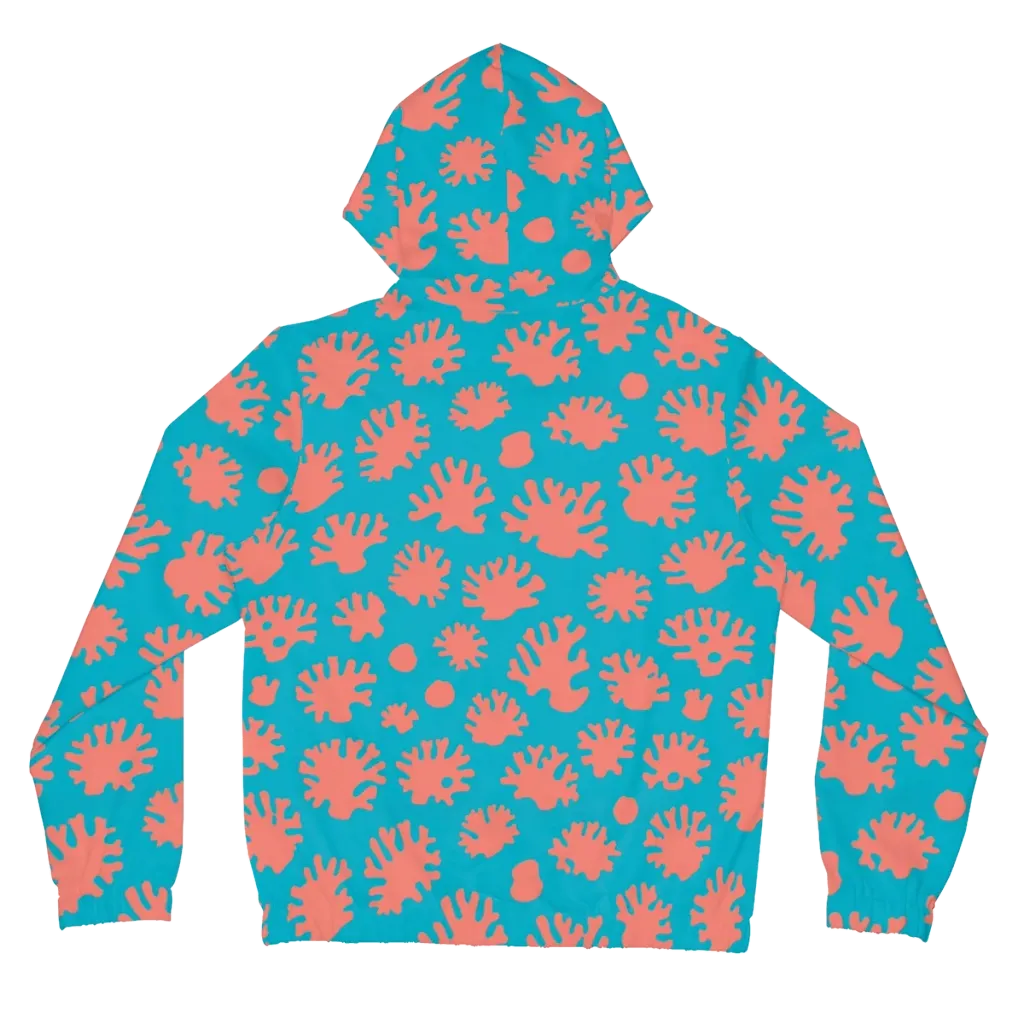 Coral Pop on Women's Full-Zip Hoodie — Back