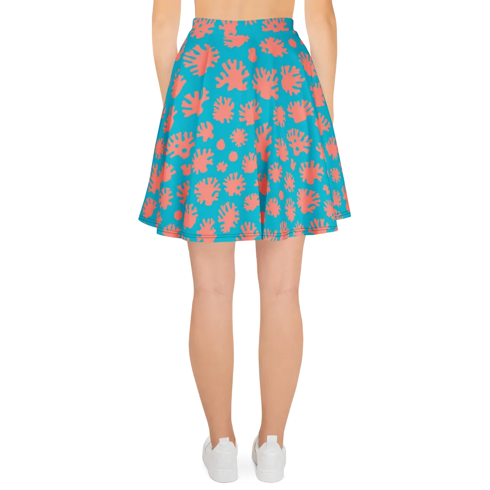 Coral Pop on Skater Skirt — Back