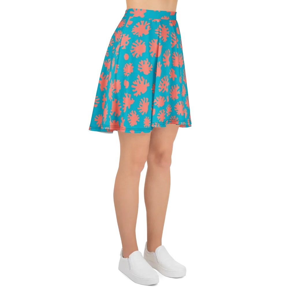 Coral Pop on Skater Skirt — Right