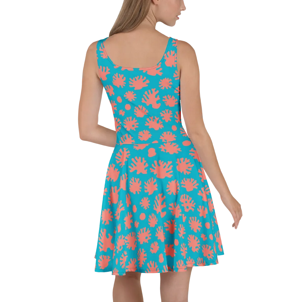 Coral Pop on Skater Dress — Back