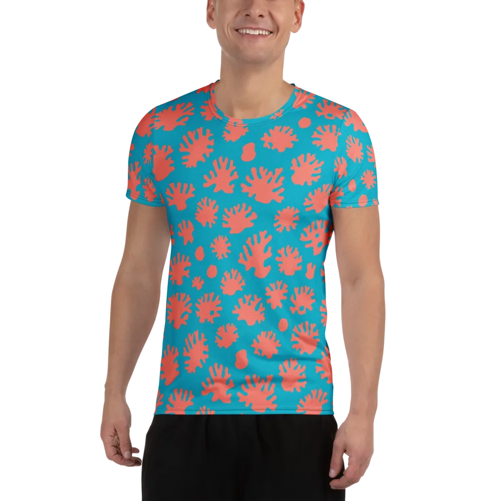 Coral Pop on Men's Athletic T-Shirt — Front