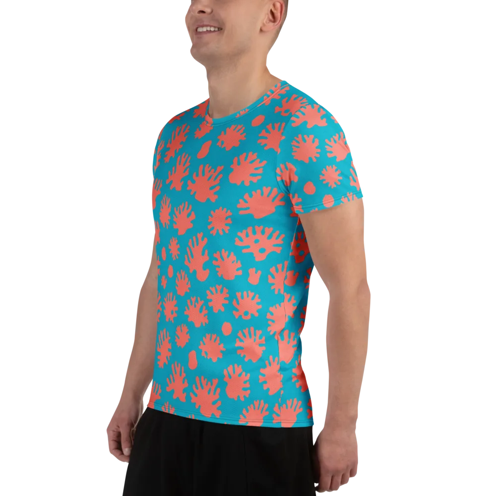 Coral Pop on Men's Athletic T-Shirt — Left