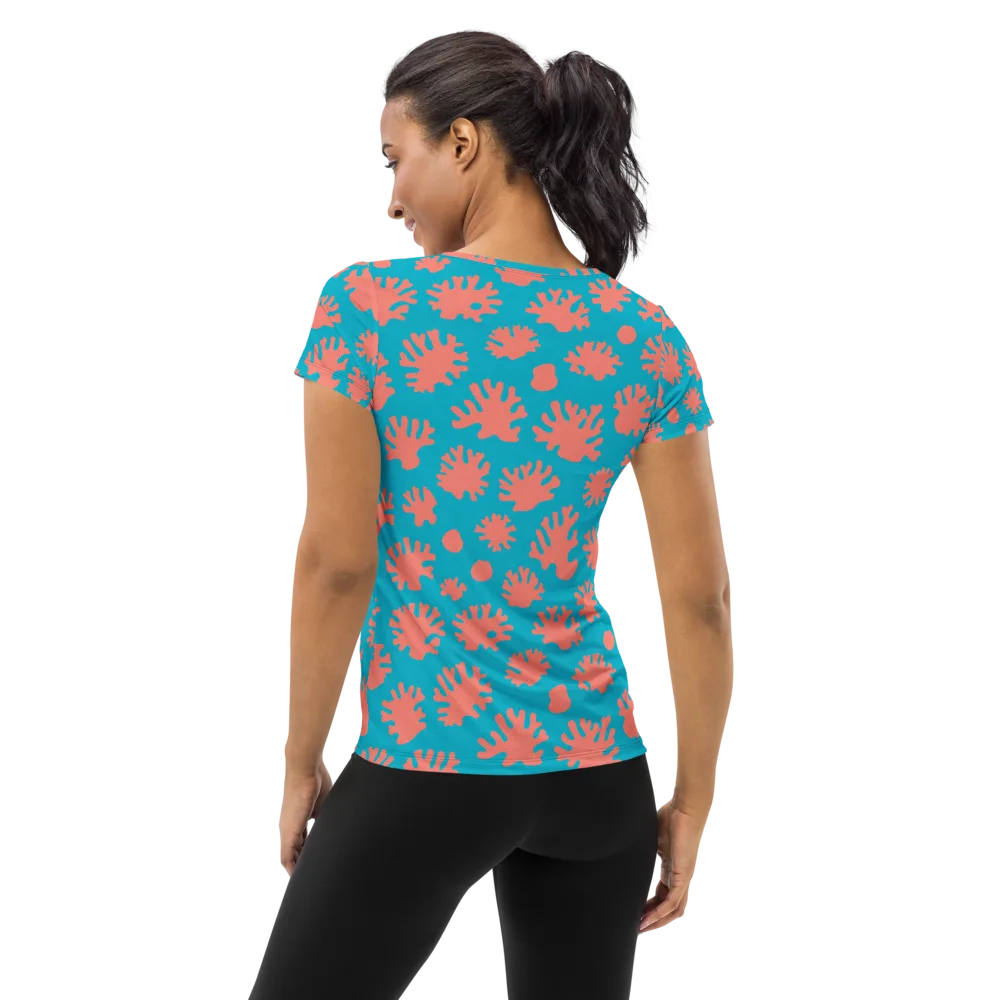 Coral Pop on Women's Athletic T-Shirt — Back