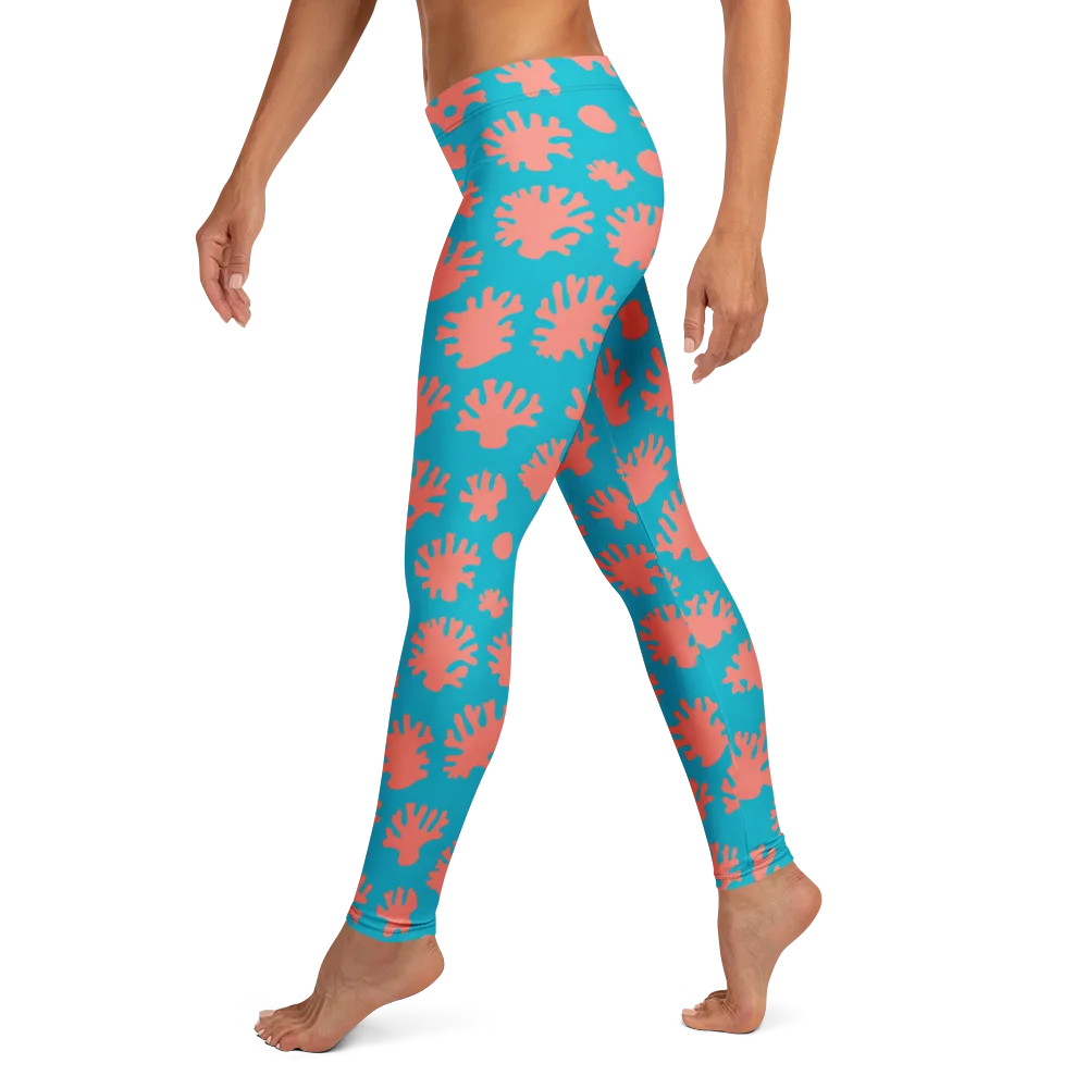 Coral Pop on Leggings — Left