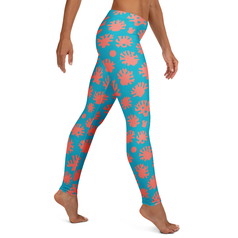 Coral Pop on Leggings — Right
