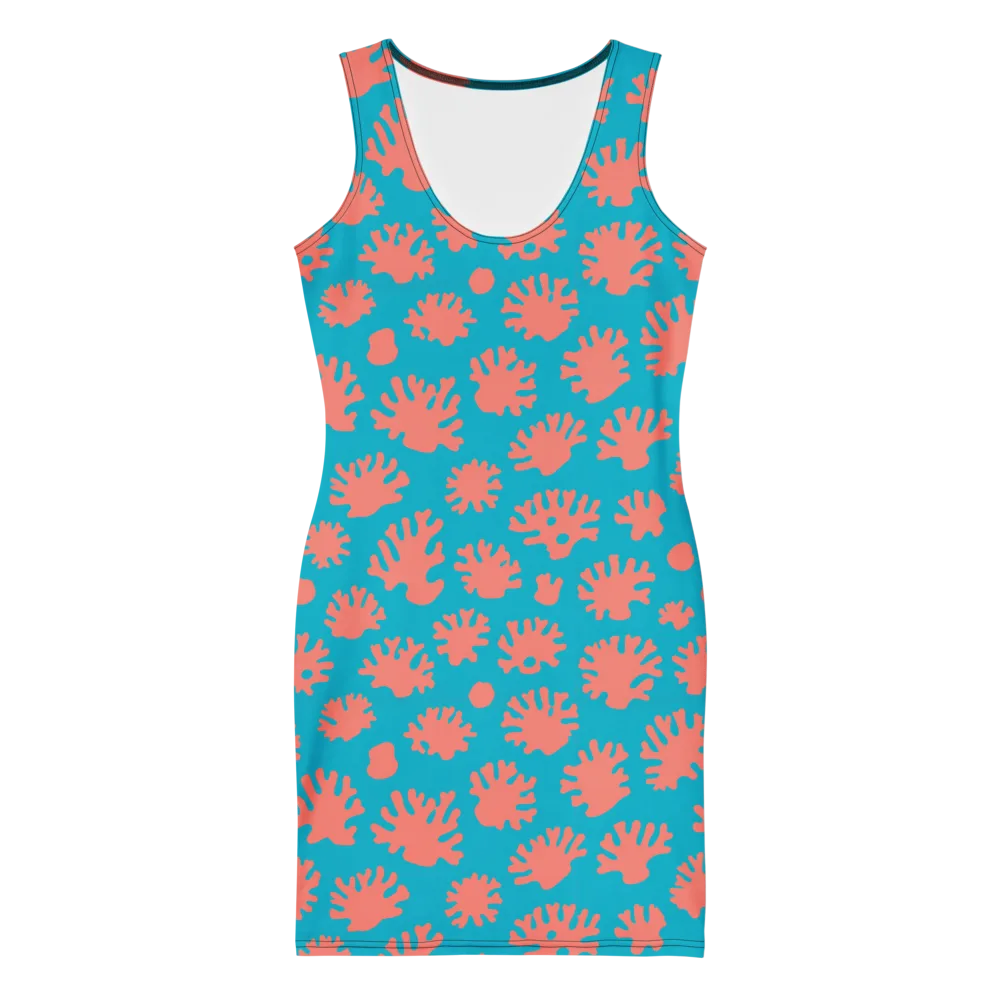 Coral Pop on Bodycon Dress — Front