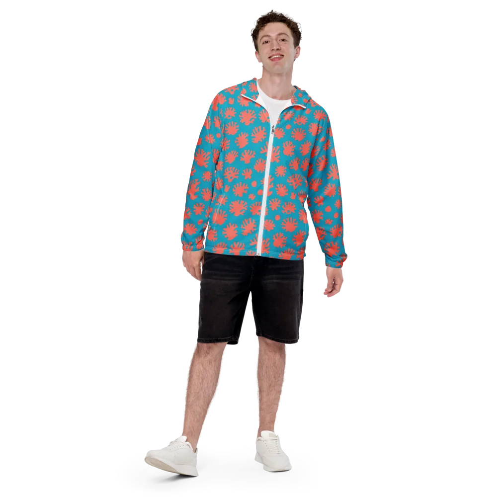 Coral Pop on Men's Windbreaker — Front