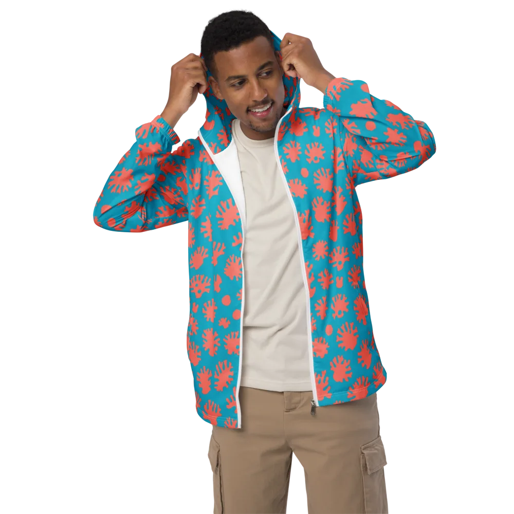 Coral Pop on Men's Windbreaker — Front