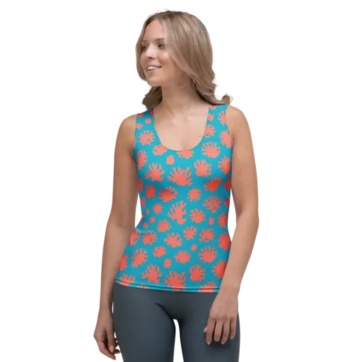 Coral Pop on a Women's Tank Top