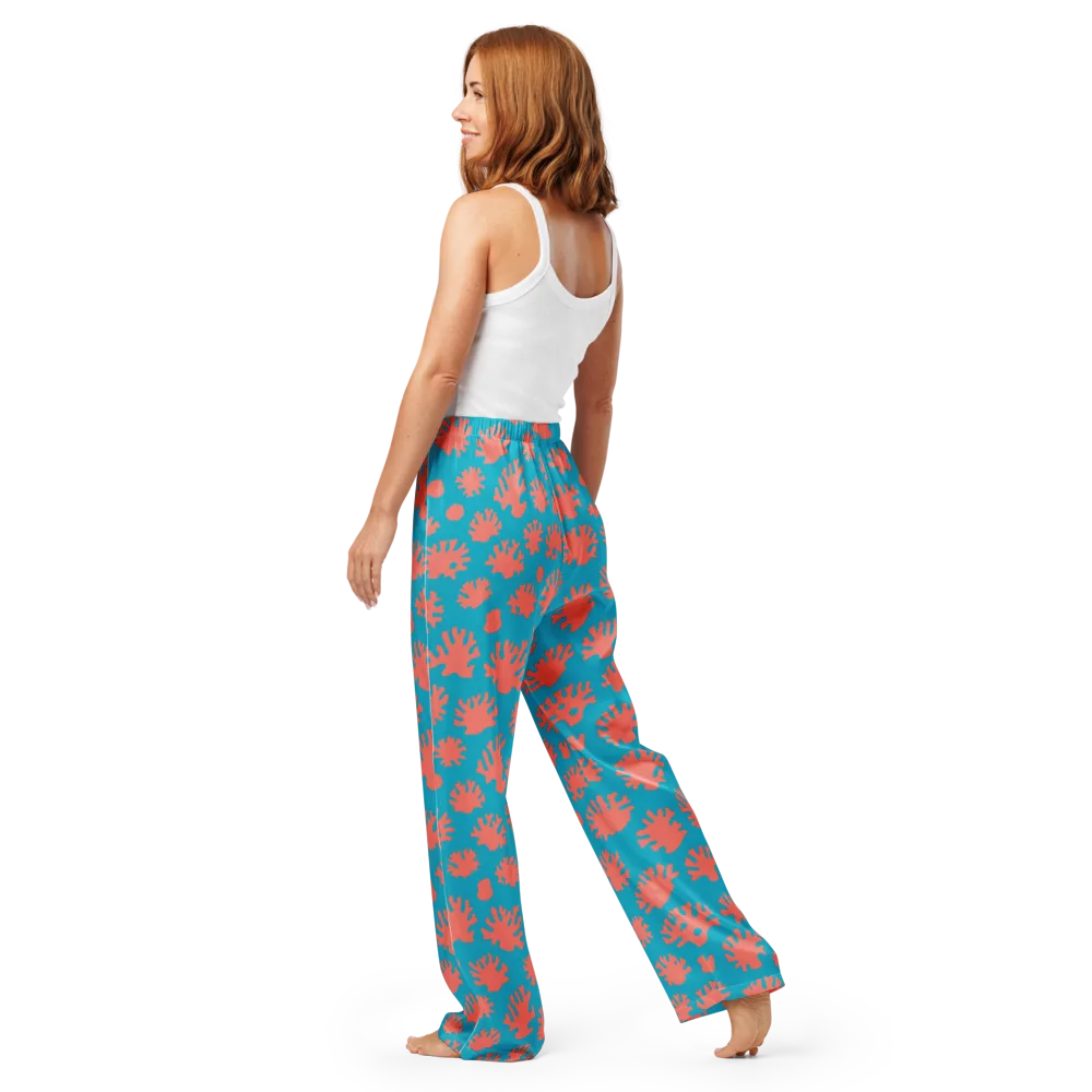 Coral Pop on Women's Pajama Pants — Back