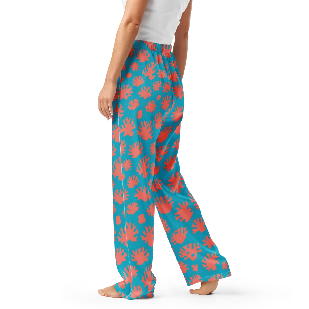 Coral Pop on Women's Pajama Pants — Left