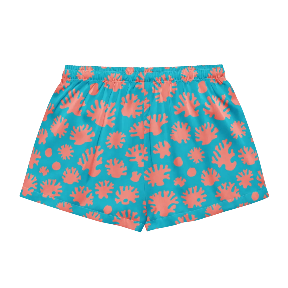Coral Pop on Women's Pajama Shorts — Back