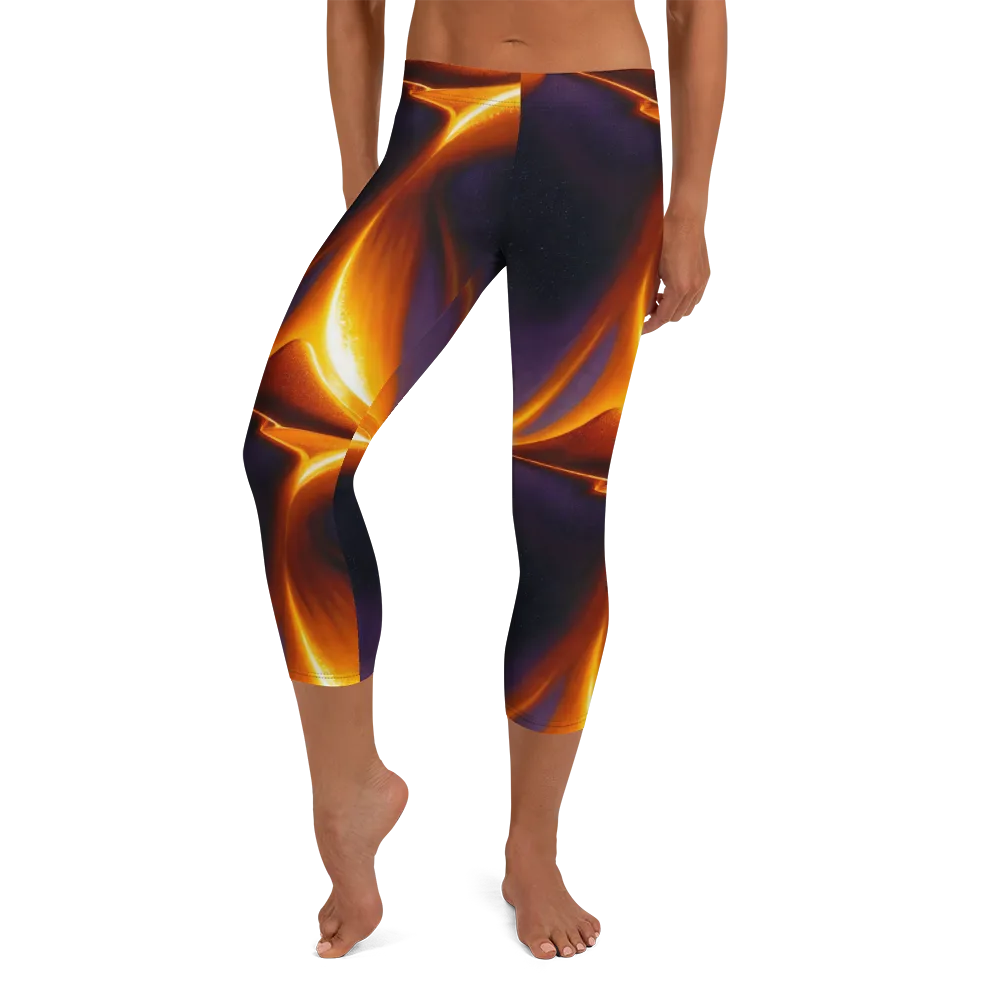 Molten Eclipse on Capri Leggings — Front
