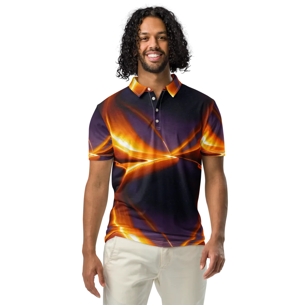Molten Eclipse on Men's Slim Fit Polo Shirt — Front