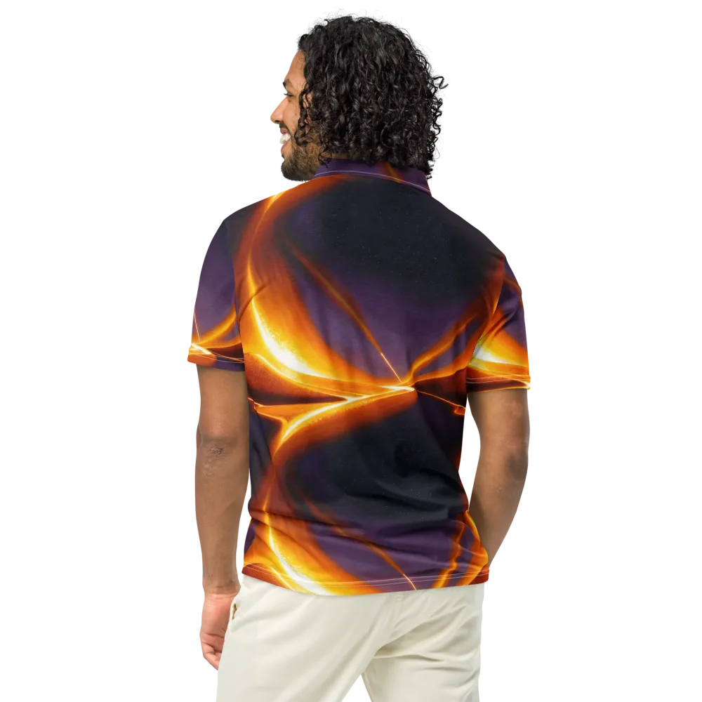 Molten Eclipse on Men's Slim Fit Polo Shirt — Back