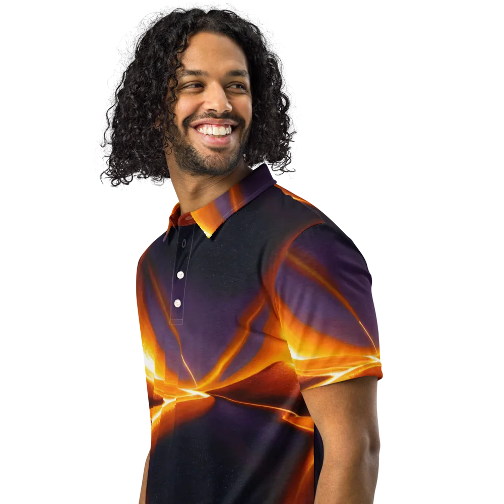 Molten Eclipse on Men's Slim Fit Polo Shirt — Left Front