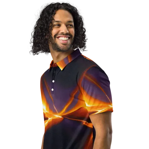 Molten Eclipse on a Men's Slim Fit Polo Shirt