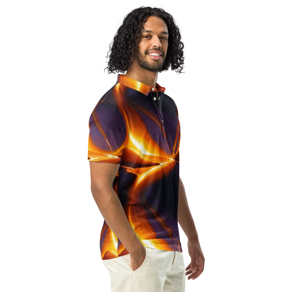 Molten Eclipse on Men's Slim Fit Polo Shirt — Right Front