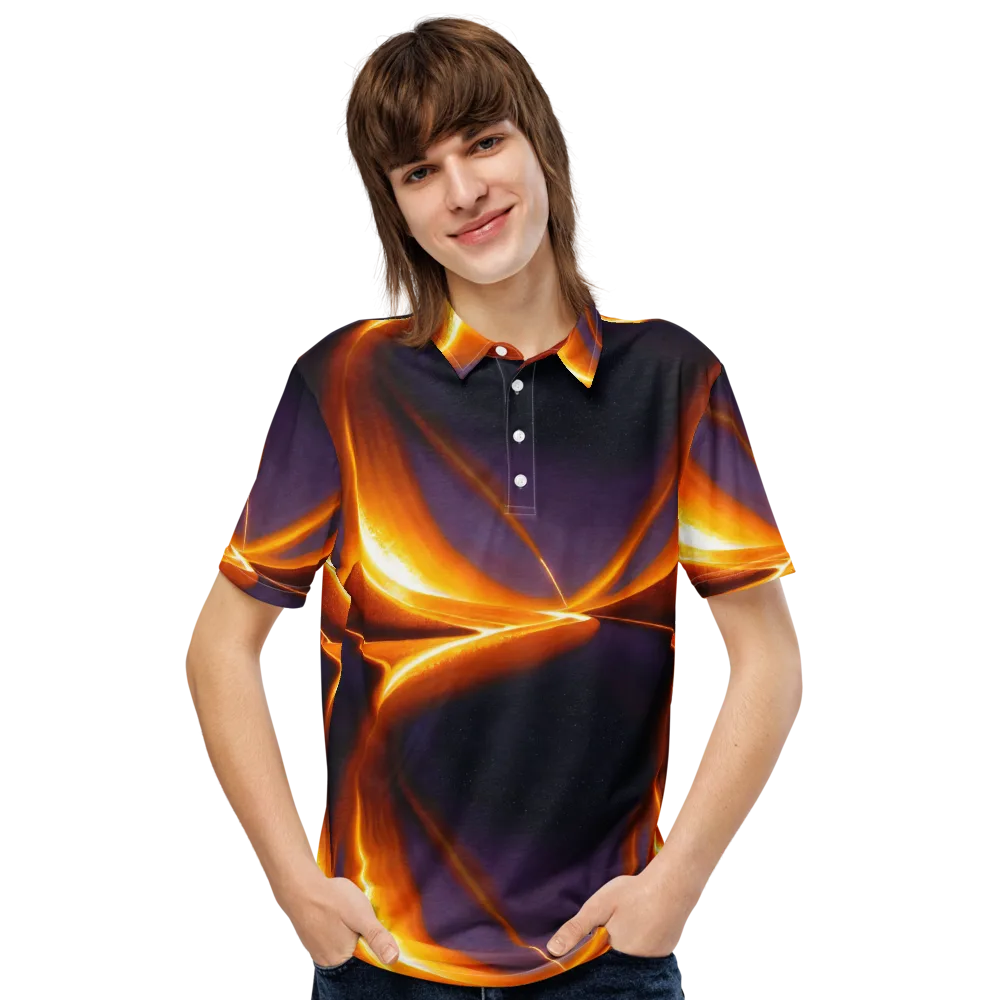 Molten Eclipse on Men's Slim Fit Polo Shirt — Front