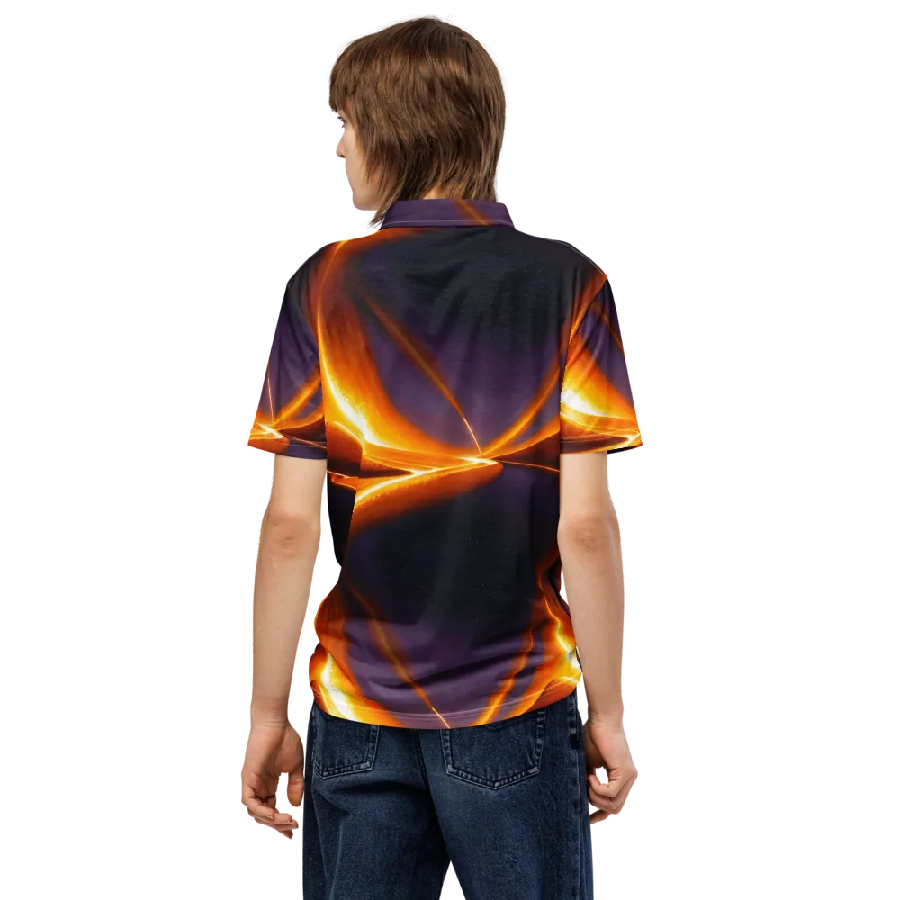 Molten Eclipse on Men's Slim Fit Polo Shirt — Back