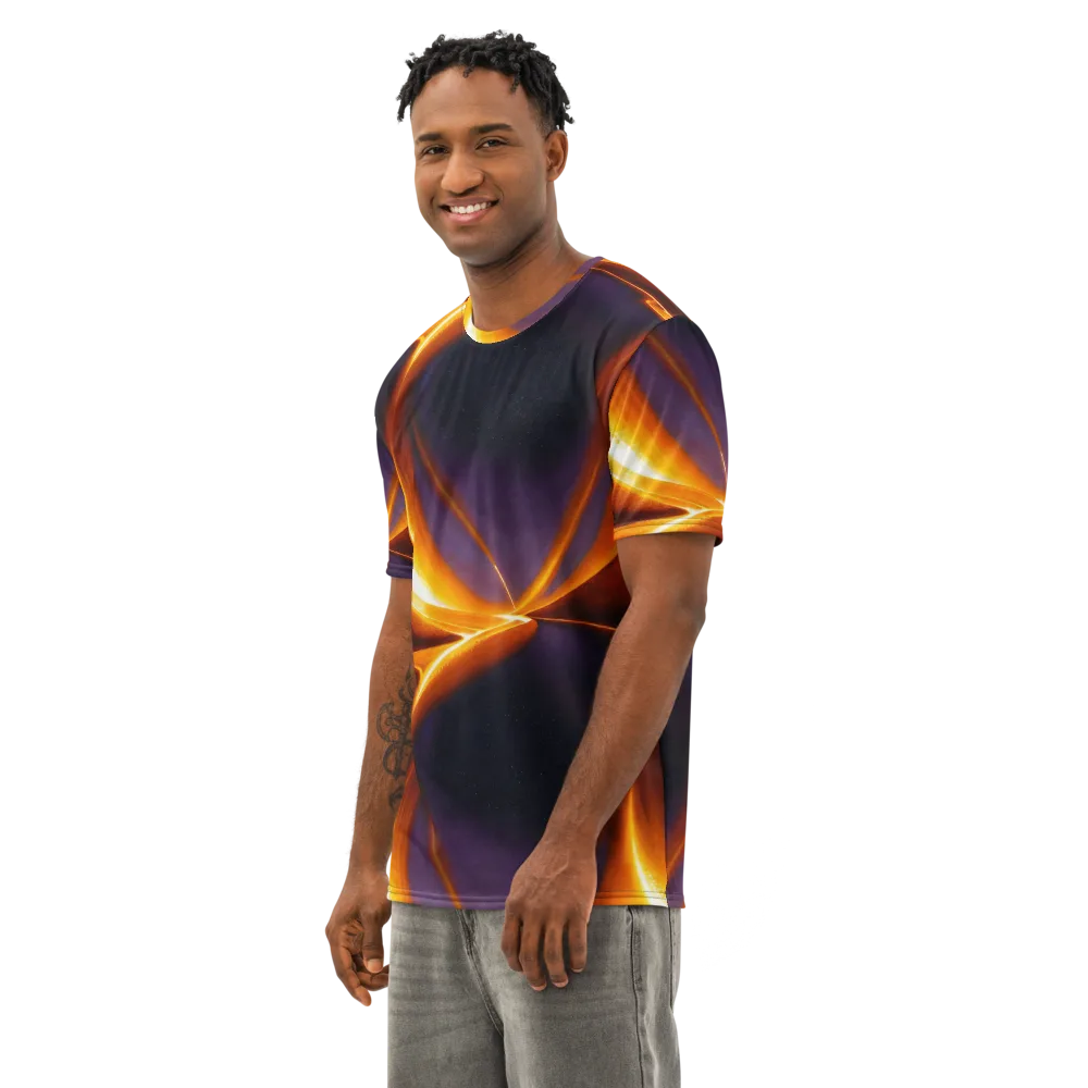 Molten Eclipse on Men's Cotton Crew Neck T-Shirt — Left Front