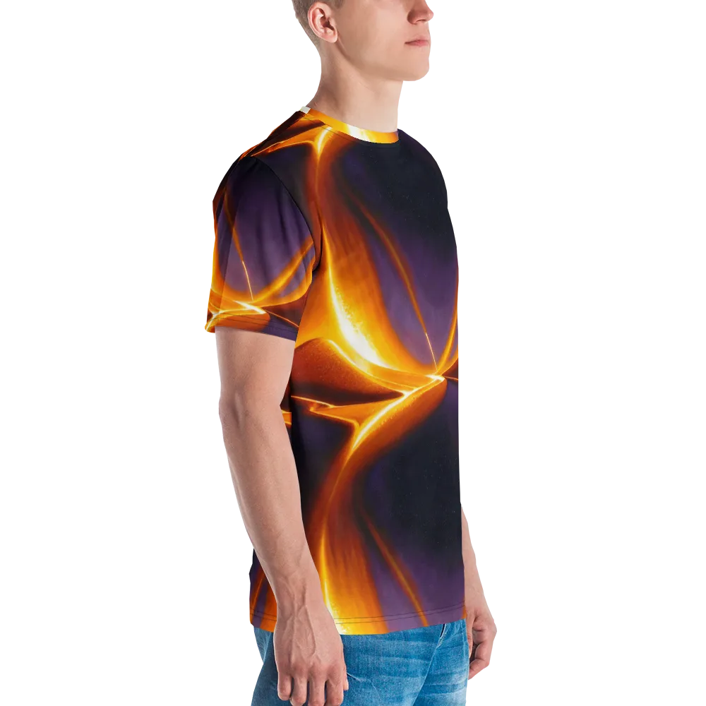Molten Eclipse on Men's Crew Neck T-Shirt — Right