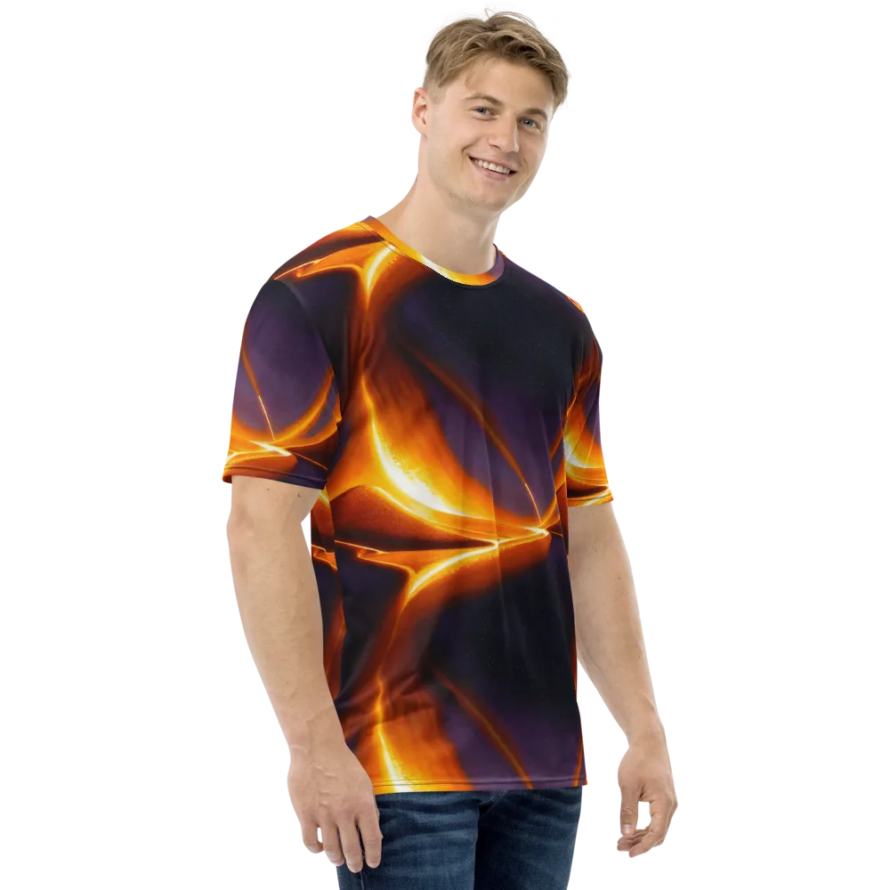 Molten Eclipse on Men's Crew Neck T-Shirt — Right
