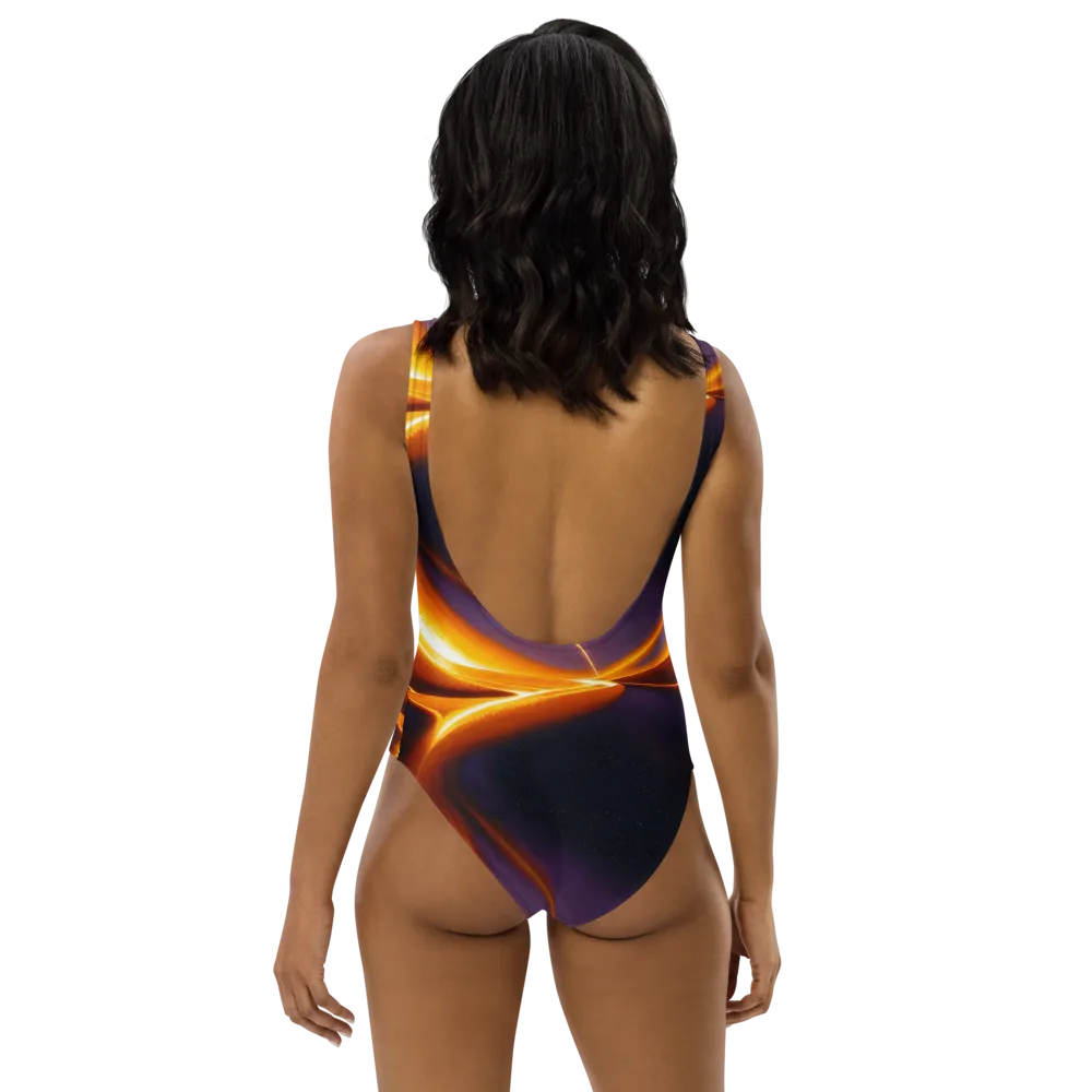 Molten Eclipse on One-Piece Swimsuit — Back