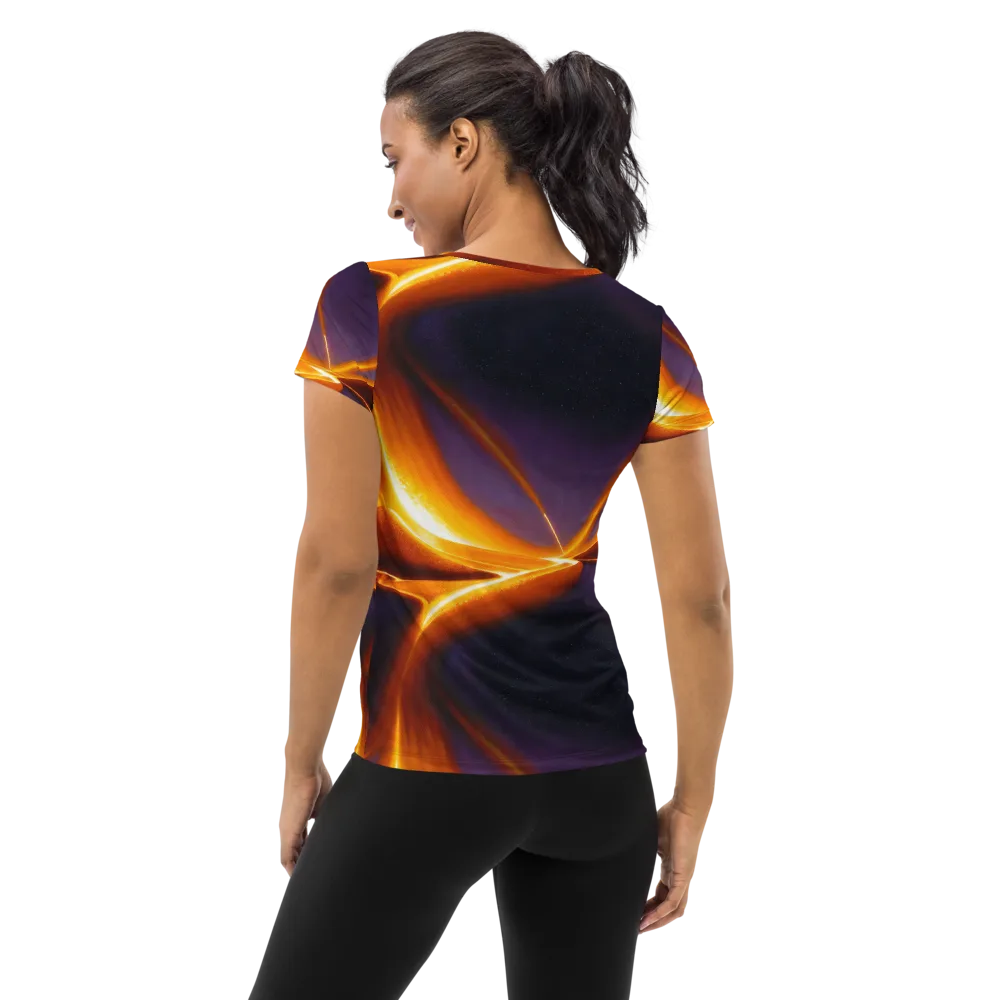 Molten Eclipse on Women's Athletic T-Shirt — Back