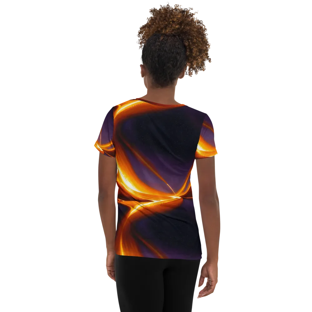 Molten Eclipse on Women's Athletic T-Shirt — Back