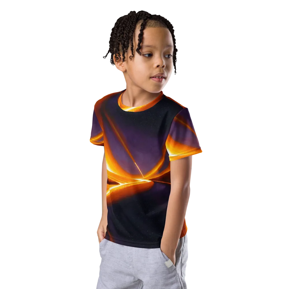 Molten Eclipse on Kids Crew Neck T-Shirt — Left Front