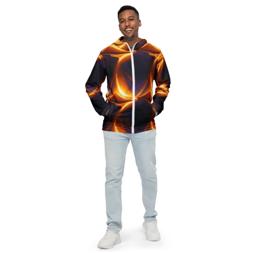Molten Eclipse on a Men's Windbreaker