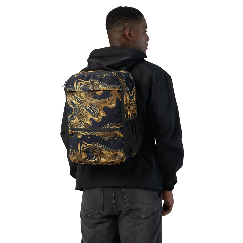Midnight Goldflow on Utility Backpack — Back