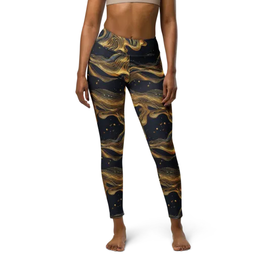 Midnight Goldflow on a Yoga Leggings