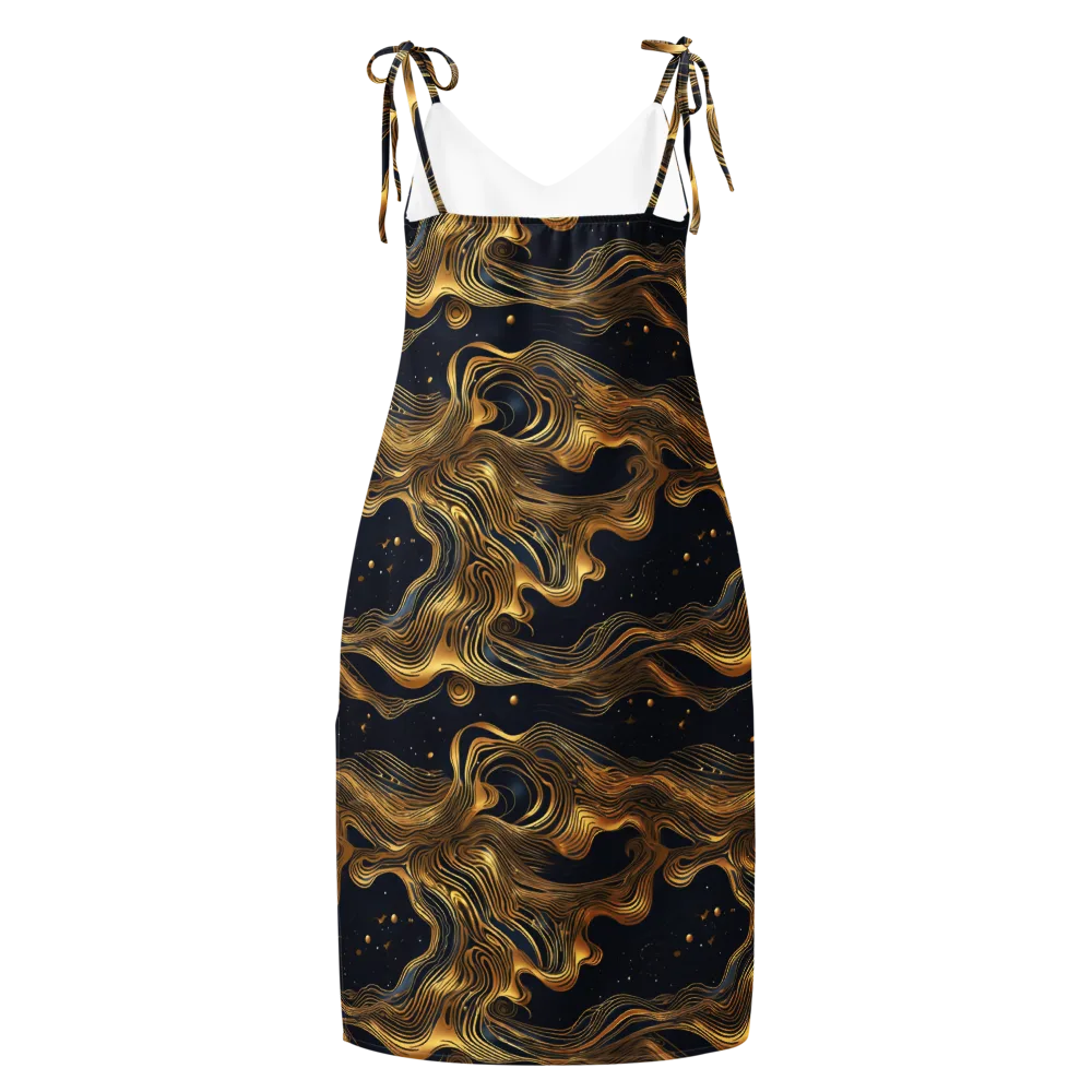 Midnight Goldflow on Slip Dress — Back